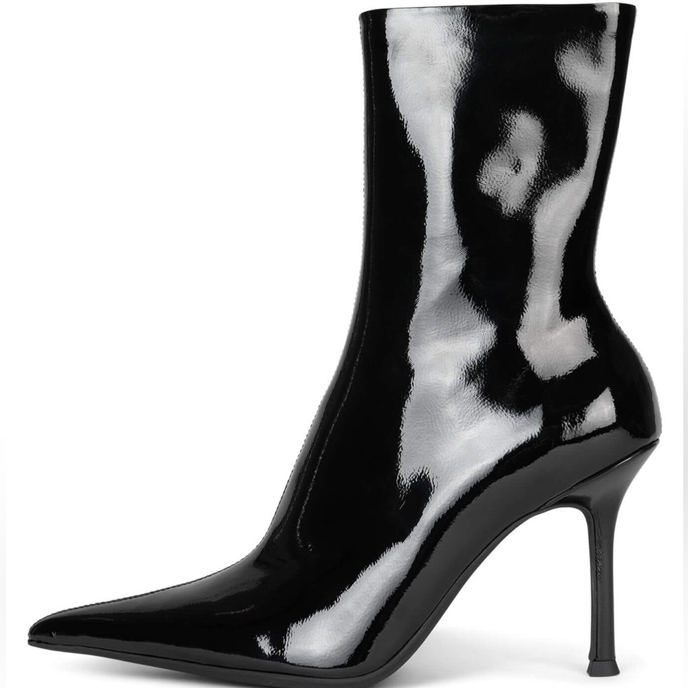 Elegant Black Jeffrey Campbell patent leather Women's Stiletto Boots